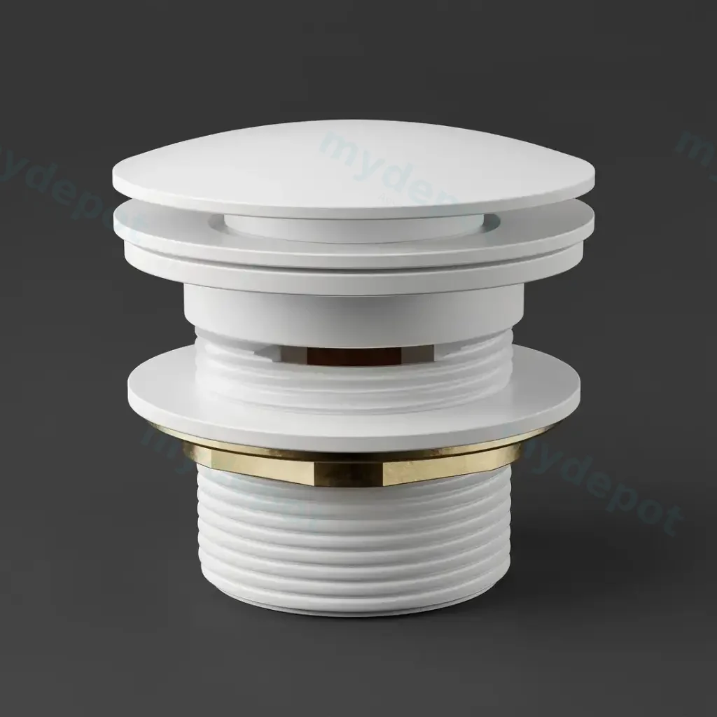 [44758] 40mm Bath Pop-Up Plug With Removabel Waste With Overflow Gloss White