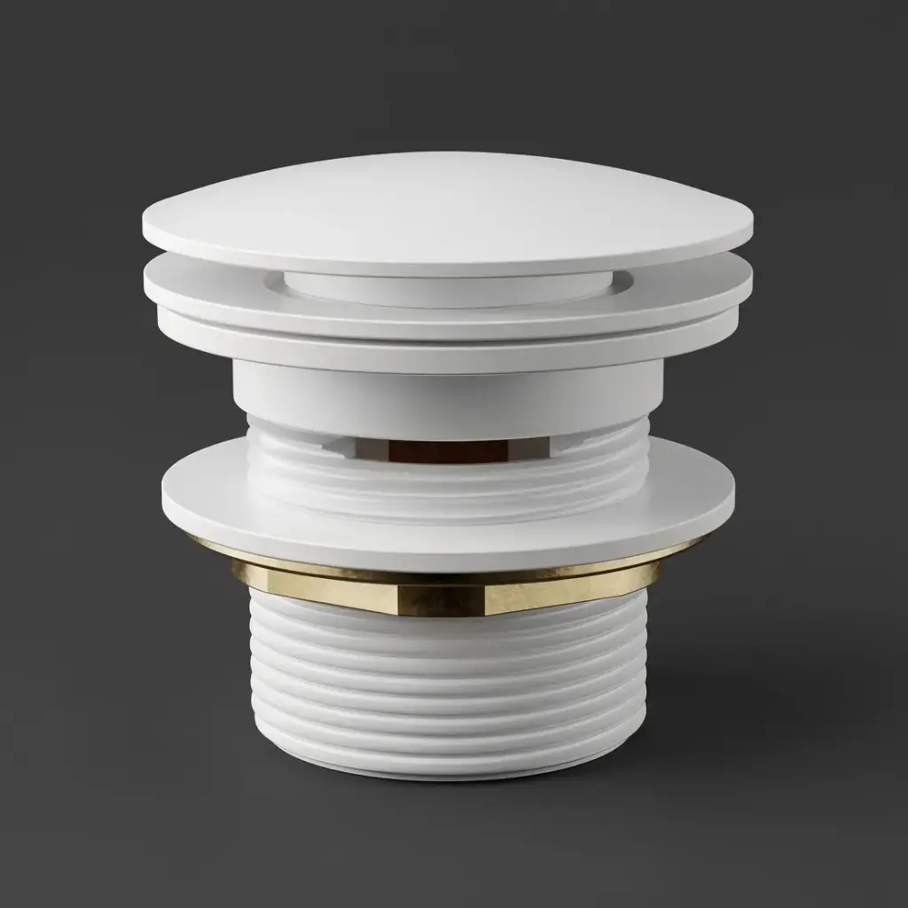 [44758] 40mm Bath Pop-Up Plug With Removabel Waste With Overflow Gloss White