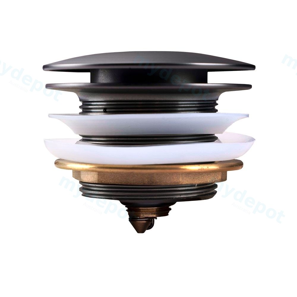 [41254] 40mm Brushed Gun Metal Grey Solid Brass Bathtub Mushroom Pop Up Waste Drain NO Overflow