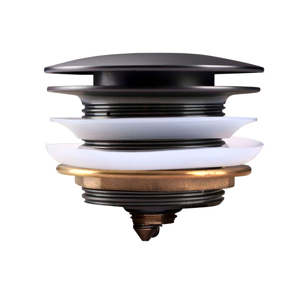 [41254] 40mm Brushed Gun Metal Grey Solid Brass Bathtub Mushroom Pop Up Waste Drain NO Overflow