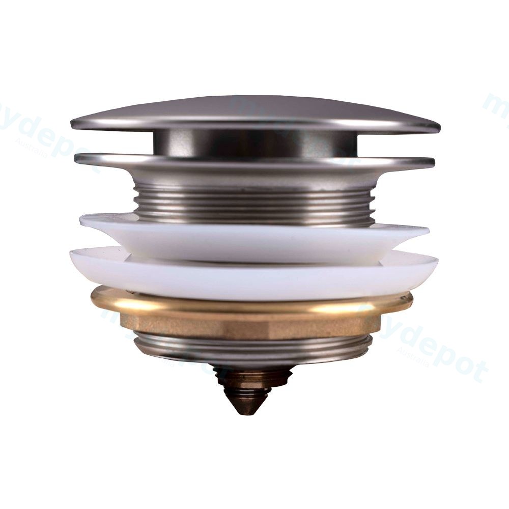 [41250] 40mm Brushed Nickel Solid Brass Bathtub Mushroom Pop Up Waste Drain NO Overflow