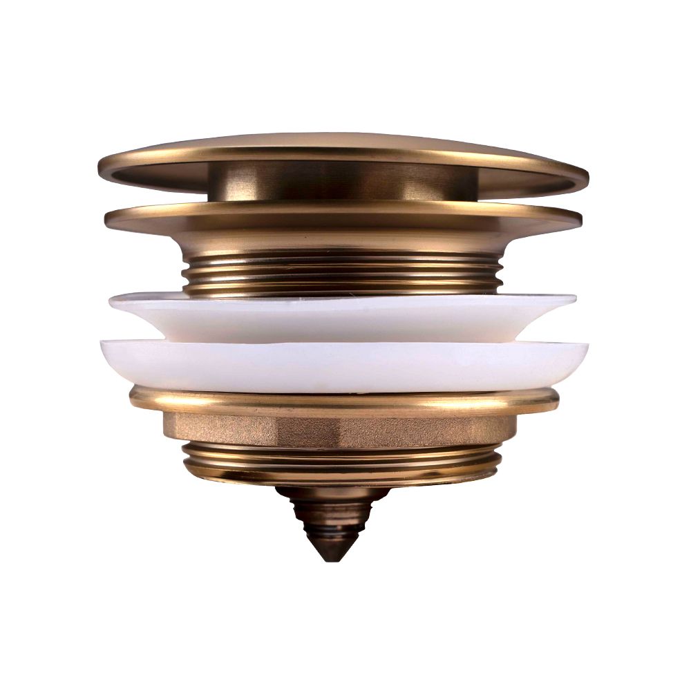 [41257] 40mm Brushed Yellow Gold Solid Brass Bathtub Mushroom Pop Up Waste Drain NO Overflow
