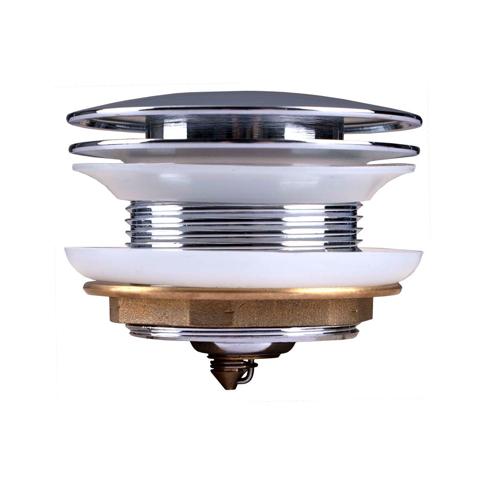 [41266] 40mm Chrome Solid Brass Bathtub Mushroom Pop Up Waste Drain NO Overflow
