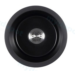 [44624] 410*205mm Cora Black Round Granite Sink