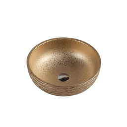 410*410*140mm Counter-Top Circular Art Gold Basin
