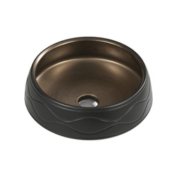 [50059] 410*410*140mm Counter-Top Circular Art Matte Black Basin