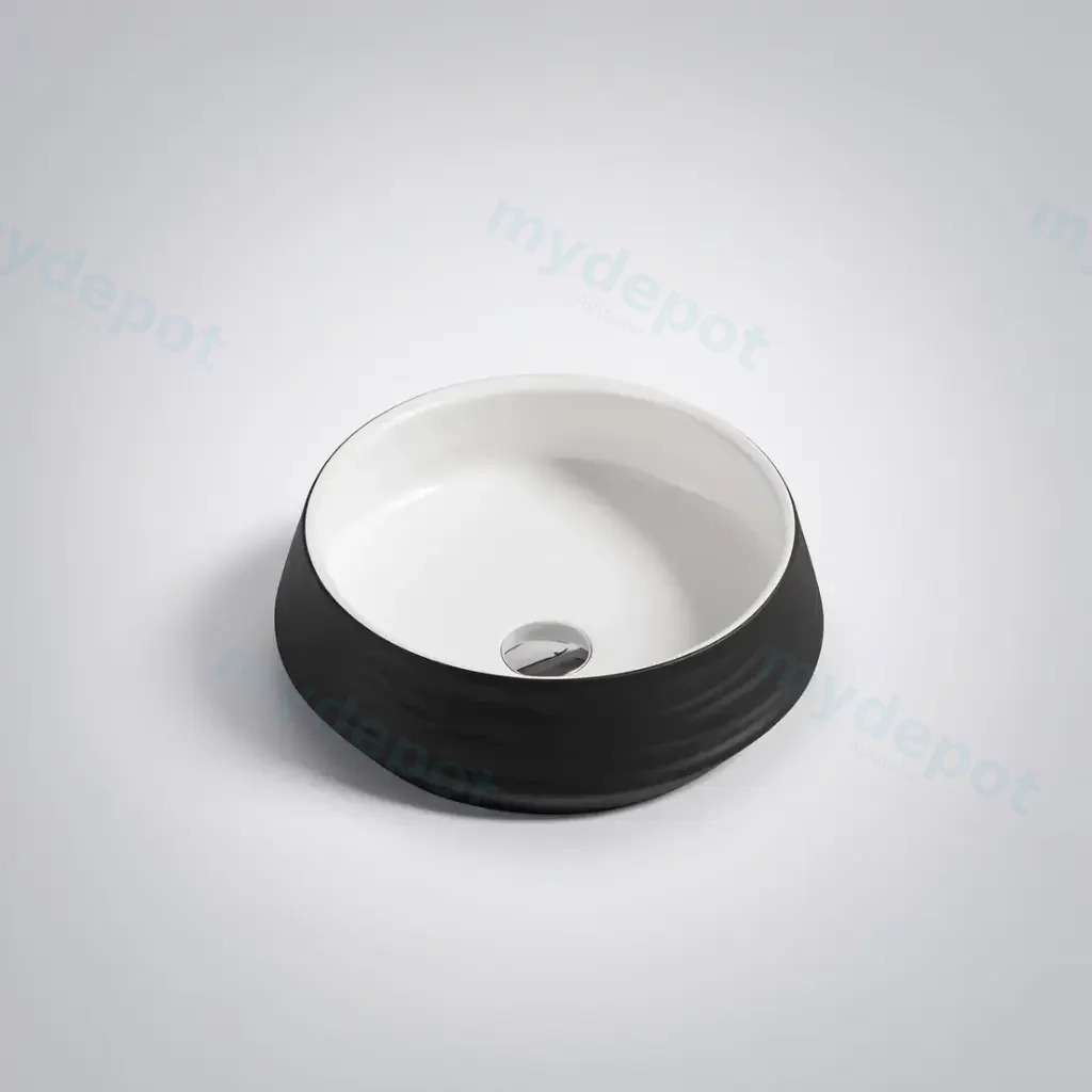 410*410*140mm Counter-Top Circular Black/White Basin