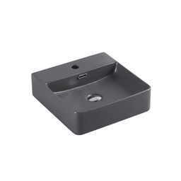 420*420*120mm Wall Hung Square Nero Grey Basin With Mixer Hole