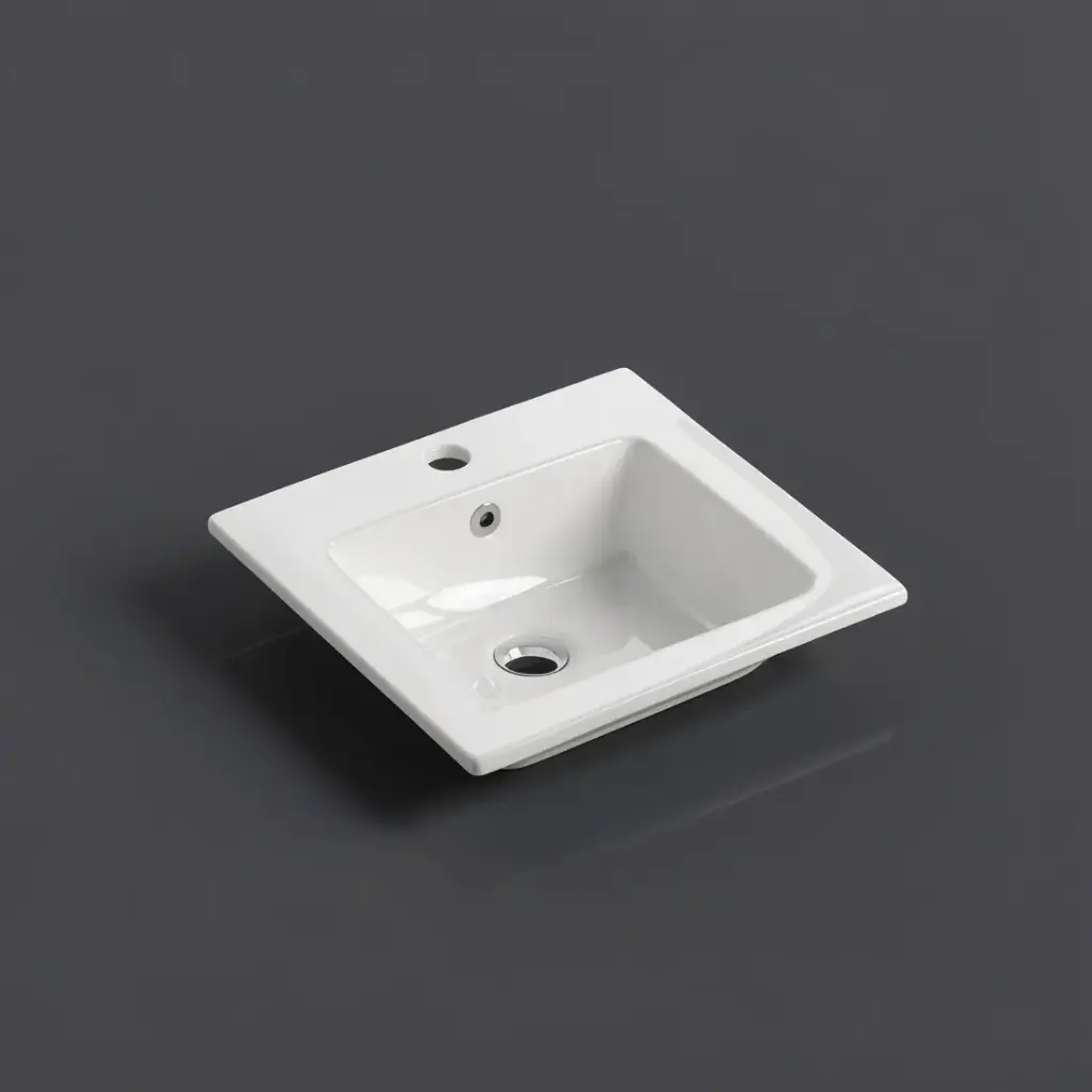 [50081] 420*420*170mm Insert Square Basin With Mixer Hole