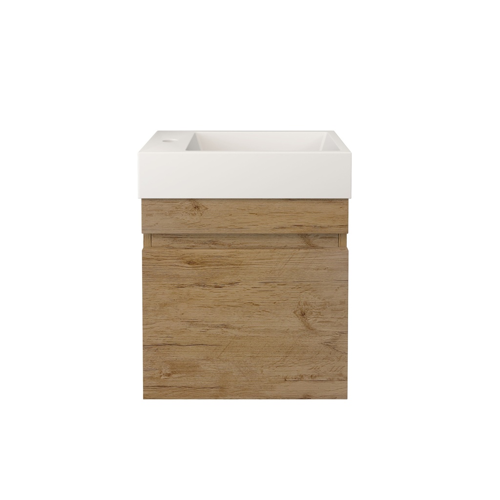 420X250X500mm Camden Modern Wall Hung Cabinet Prime Oak,Soft Closing Finger Pull Doors