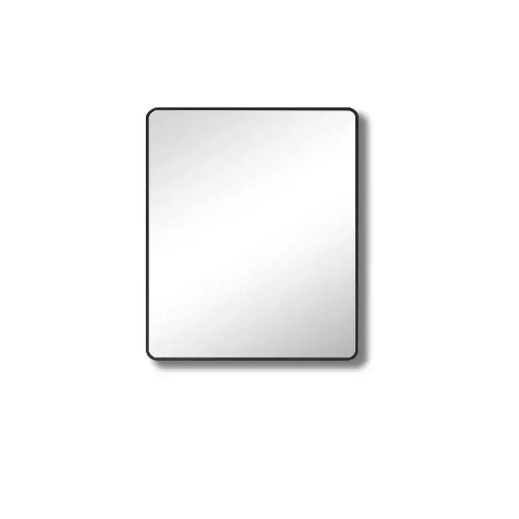 450*600MM PENCIL EDGE RECTANGLE PLAIN MIRROR MATTE BLACK FRAMED