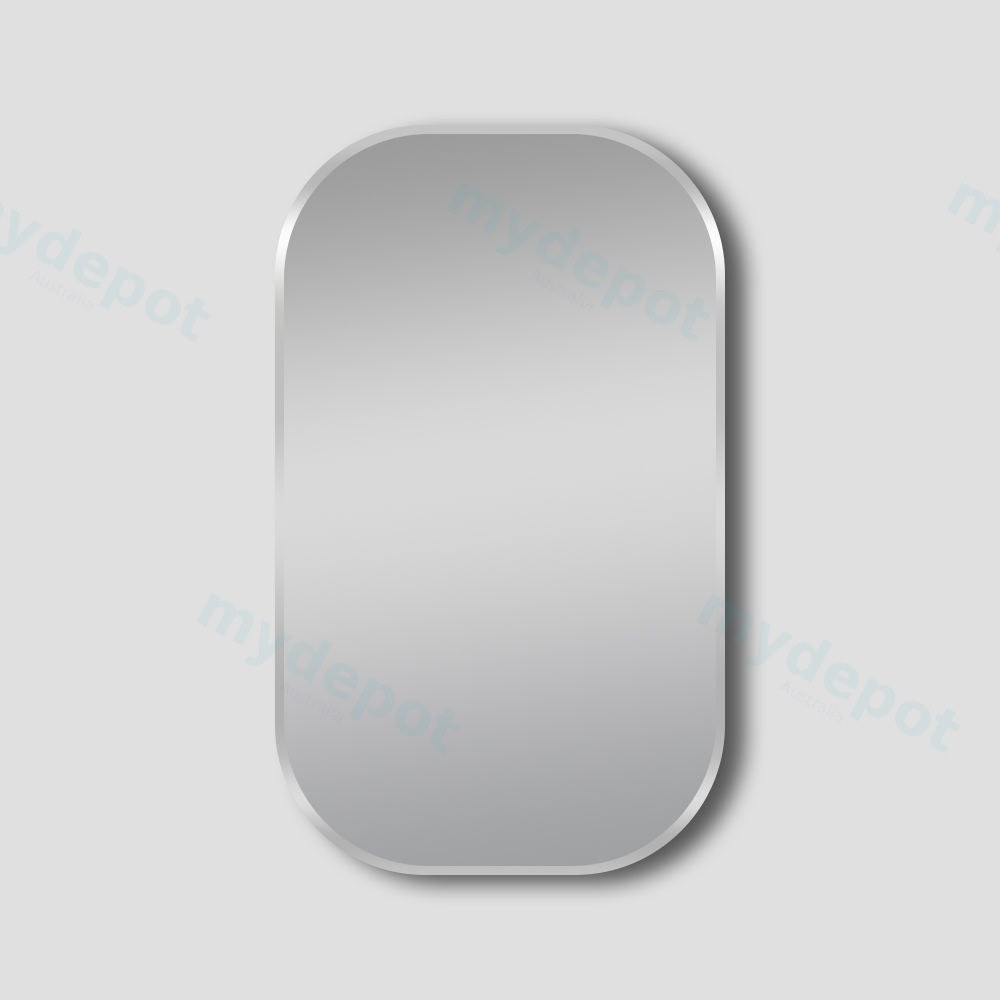 [41418] 450*750*50mm Brushed Nickel Rounded Rectangular Framed Mirror