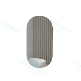 [91095/OSV4590MW] 450Lx900Hx120Dmm Oval Matte White 2PAC MDF 1 Door Shaving Cabinet