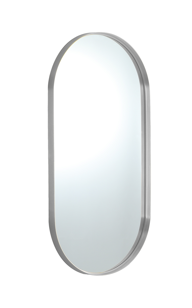 450X1200X35mm Brushed Nickel Ellips Frame Mirror