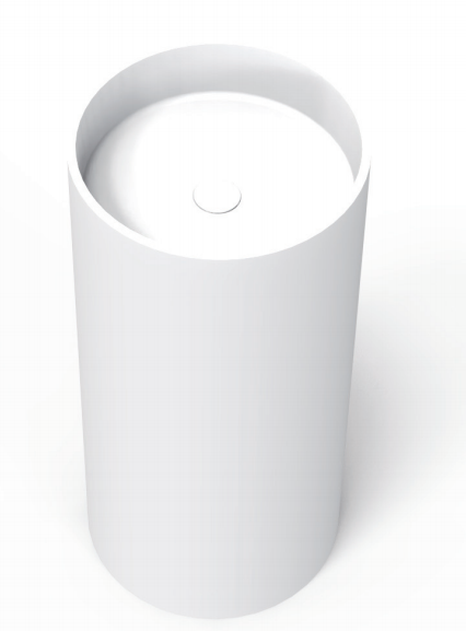 450X450X900mm Matt White Olley Solid Surface Stone Pedestal Basin None Overflow 32mm Waste