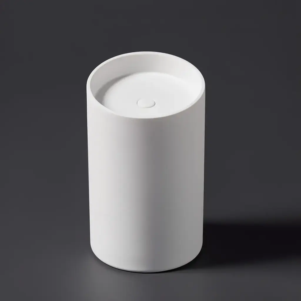 450X450X900mm Matt White Olley Solid Surface Stone Pedestal Basin None Overflow 32mm Waste
