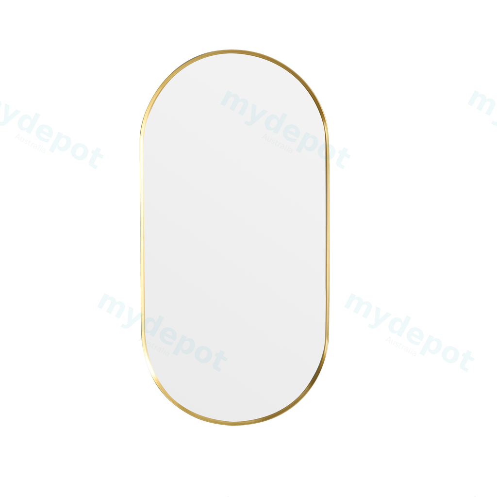 450X900X35mm Brushed Gold Ellips Frame Mirror