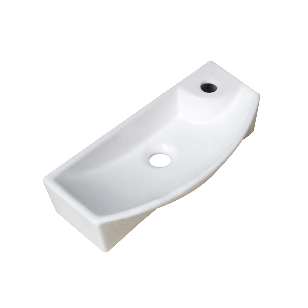 460*210*110mm Rectangle Gloss White Ceramic Above Counter Wall Hung Basin Non-overflow