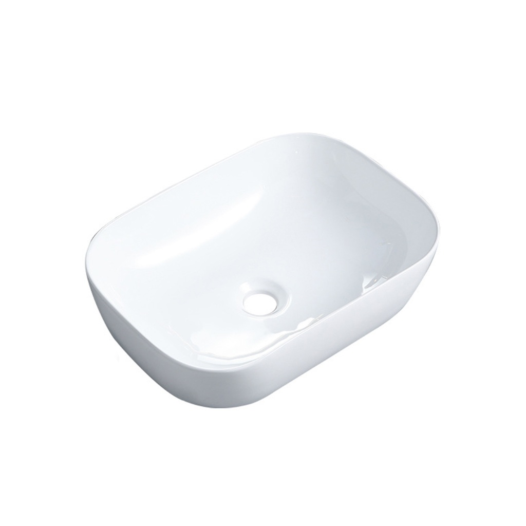 460*320*135mm Rectangle Gloss White Ceramic Above Counter Basin Non-overflow