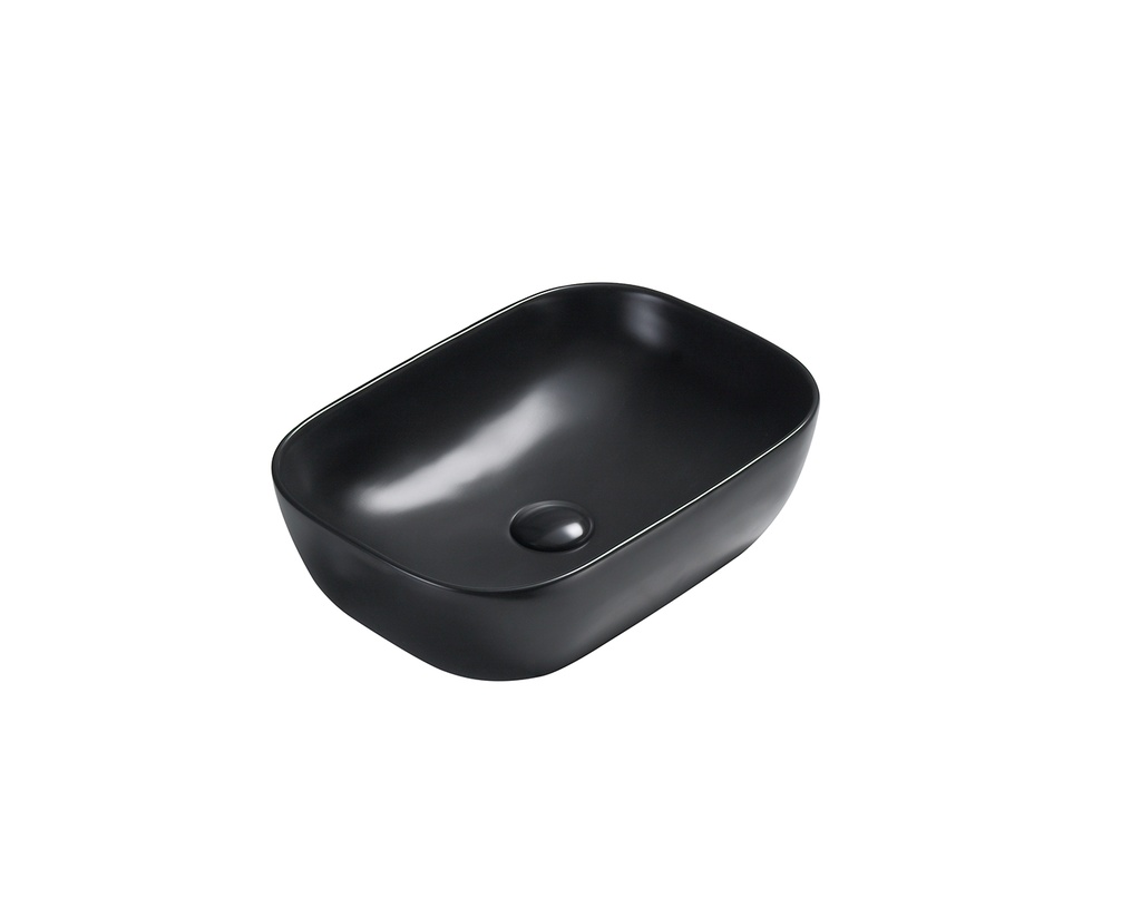 460*325*137mm Matte Black Ellips Fine Ceramic Above Counter Basins Non Overflow,32mm Waste
