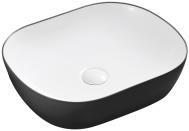 465*375*115mm Black&White Above Counter Round-Edge Basin