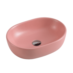470*340*130mm Oval Matt Pink Above Counter Basin