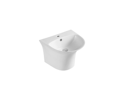 470*460*370mm Semi-Pedestal Wall Hung Oval Basin