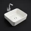 480*377*135mm Gloss White Kliff Fine Ceramic Semi Ress Basin Tap Hole No Overflow,32mm Waste