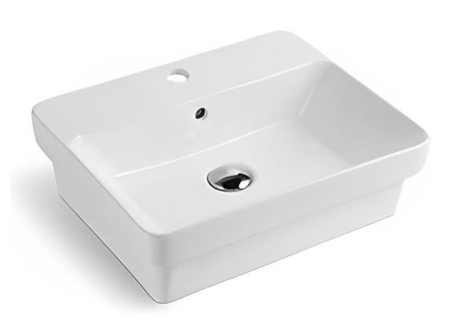 495*400*150mm Gloss White Kliff Fine Ceramic Insert Basin Tap Hole Overflow,32mm Waste