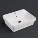 495*400*150mm Gloss White Kliff Fine Ceramic Insert Basin Tap Hole Overflow,32mm Waste
