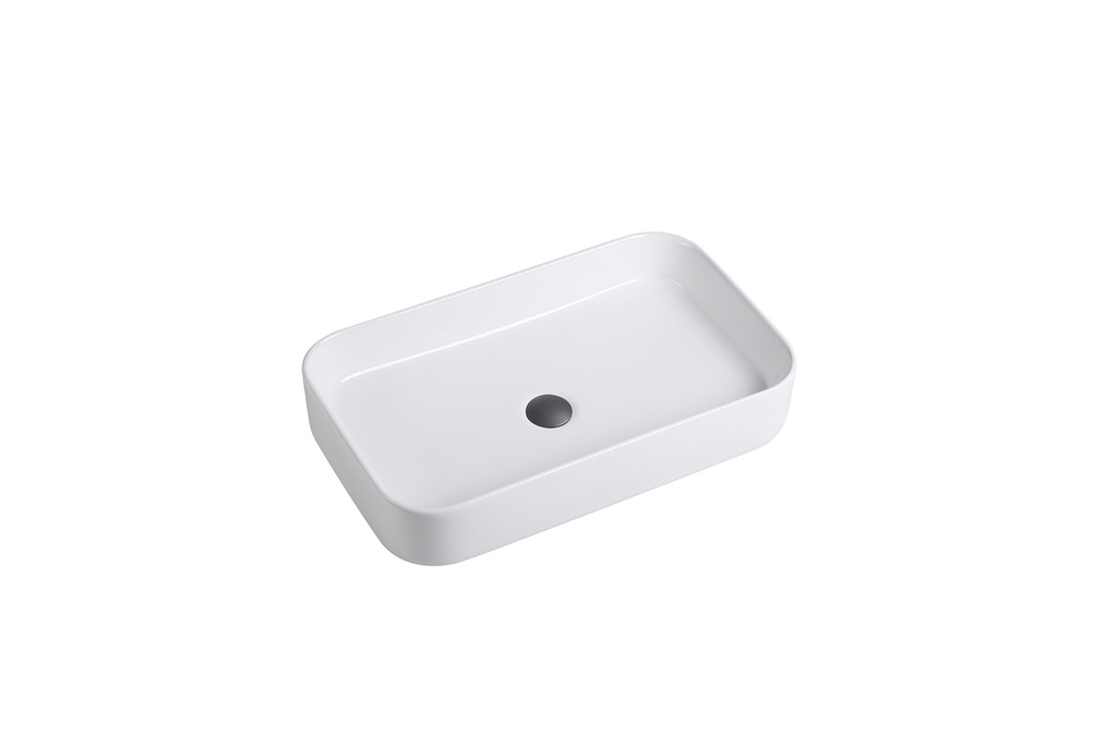 500*370*110mm Gloss White Kliff Fine Ceramic Above Counter Basin No Overflow,32mm Waste