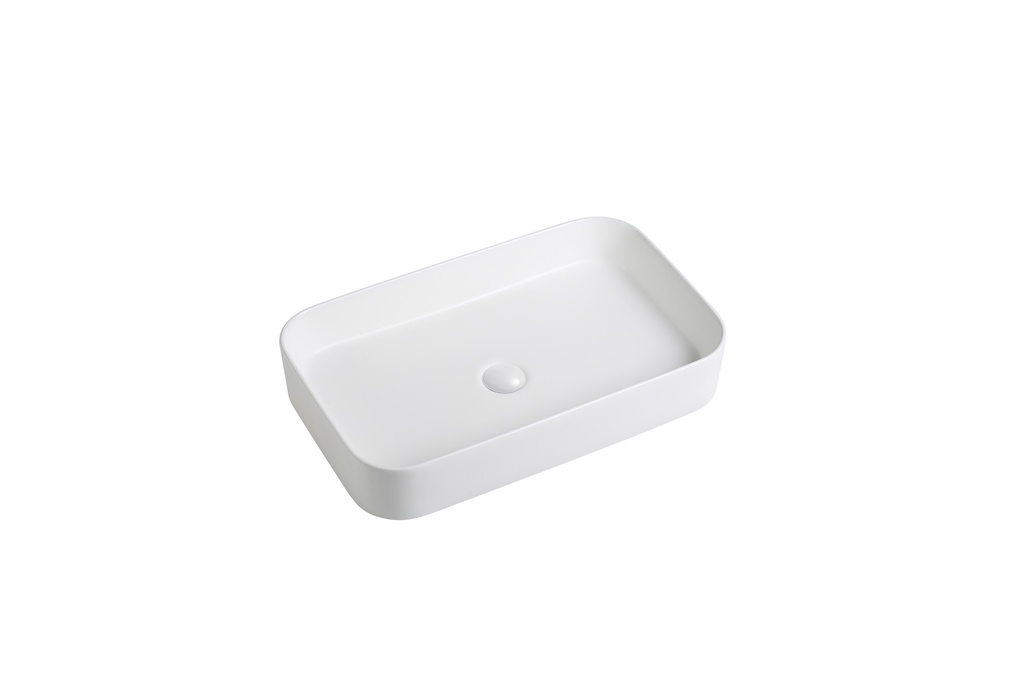 [55454] 500*370*110mm Matte White Kliff Fine Ceramic Above Counter Basin No Overflow,32mm Waste