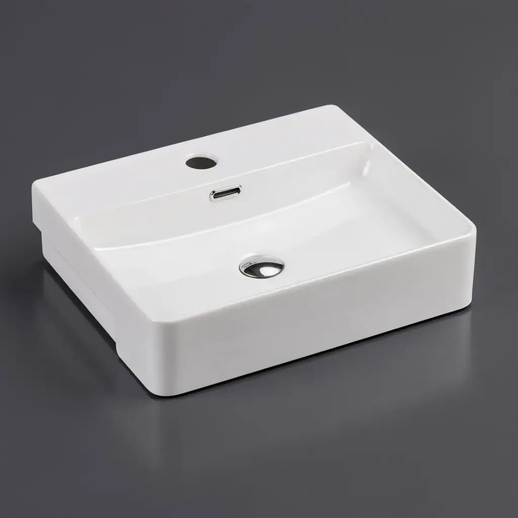 500*425*120mm Semi-Recessed Rectangular Basin