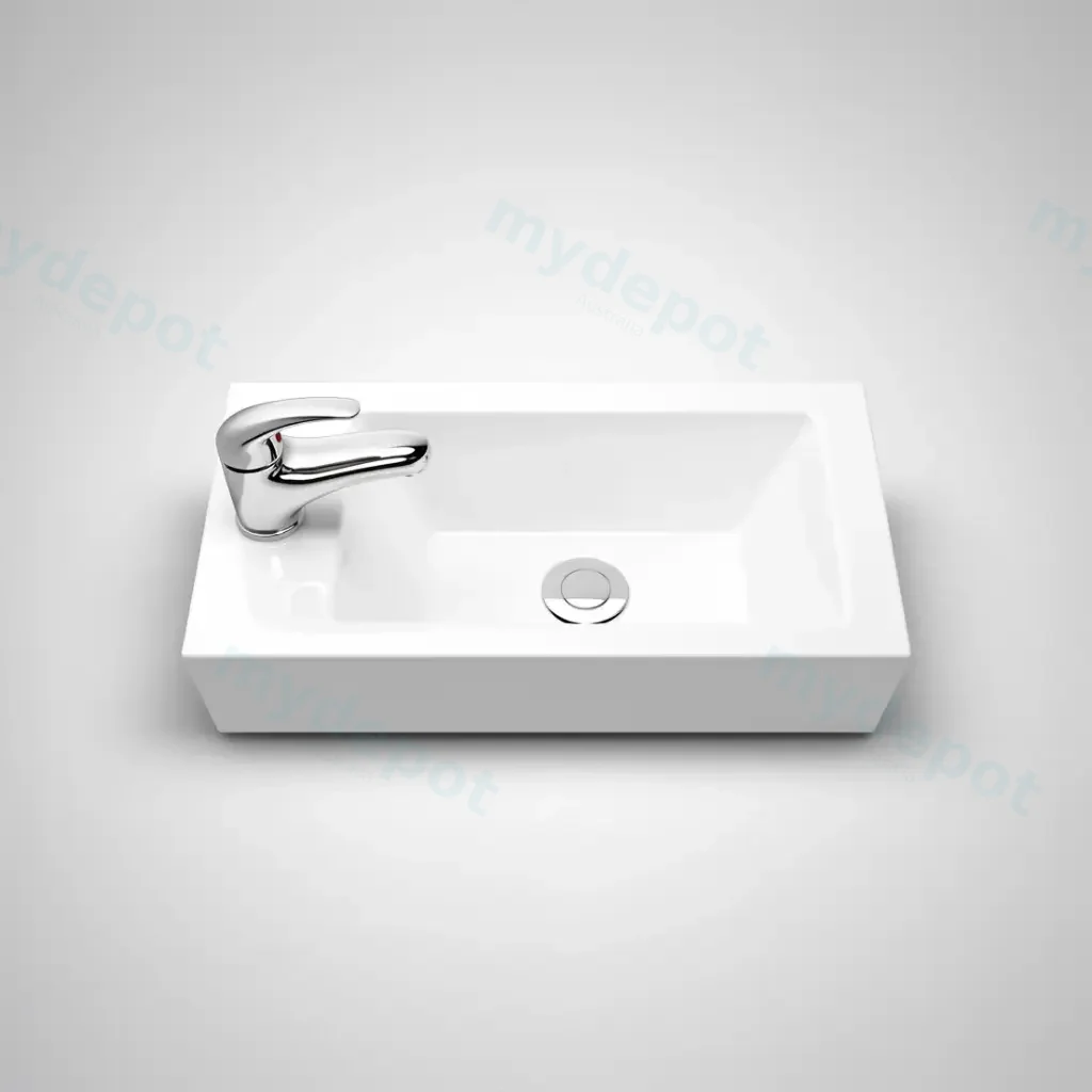 [90161/CT5025L] 500x245x125mm Gloss White Ceramic Top Left Tap Hole