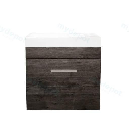 [93002/Q5025DG] 500mm Dark Grey MDF 1 Door Wall Hung Bathroom Vanity Cabinet only