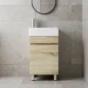 500mm White Oak MDF 1 Door Freestanding Bathroom Vanity Cabinet Only