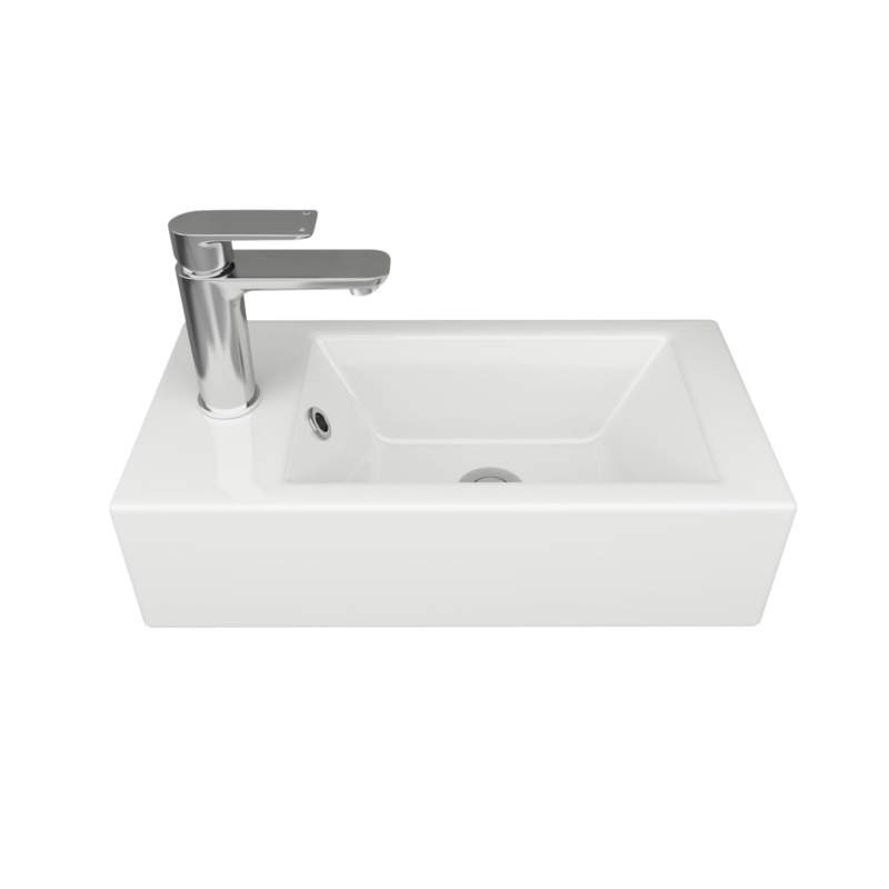 [90215/CT5125L] 510L*255D*150Hmm Gloss White Ceramic Top Left Tap Hole