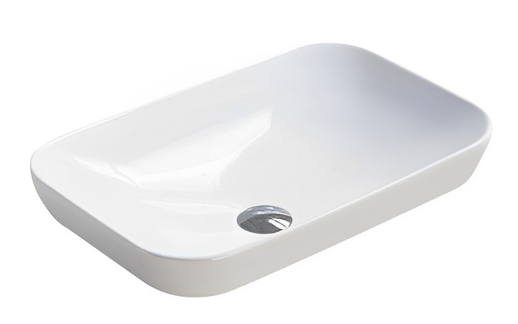 520*340*150mm Gloss White Kliff Fine Ceramic Insert Basin No Oerflow
