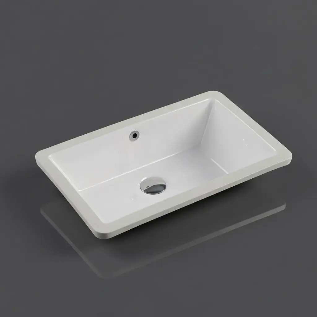 525*340*175mm Undermount Rectangular Basin With Mixer Hole
