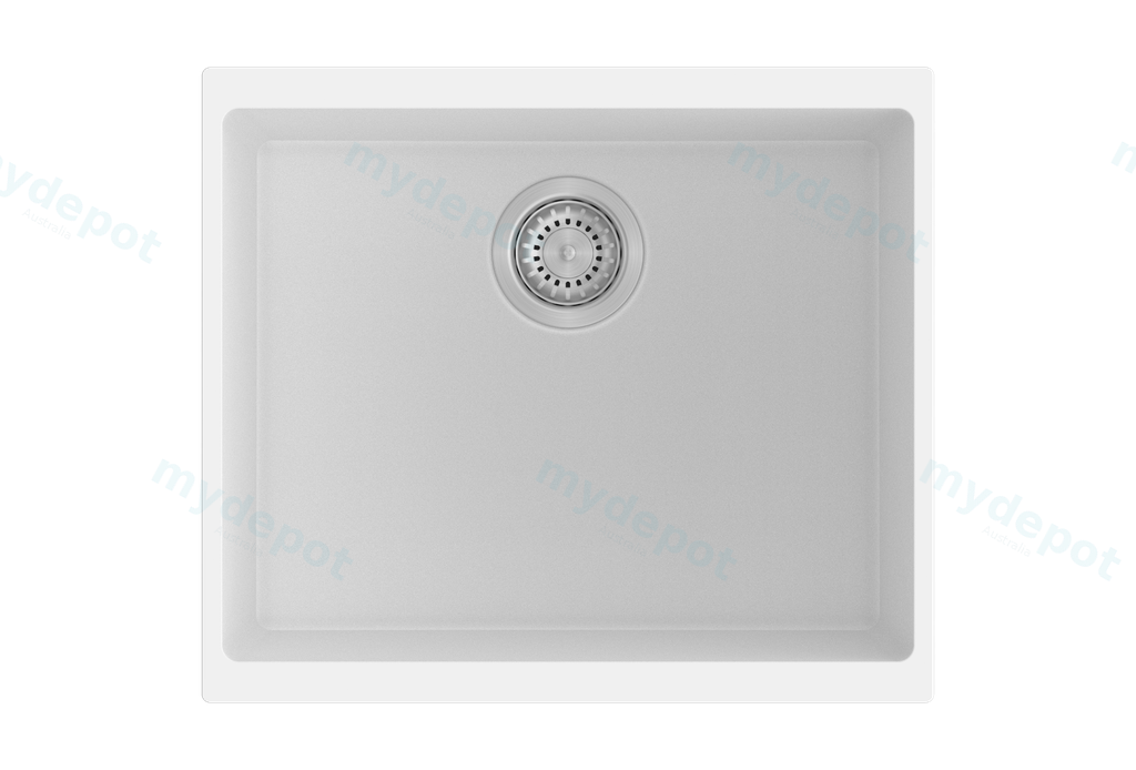 530*460*200mm Carysil White Single Bowl Granite Kitchen/Laundry Sink Top/Flush/Under Mount