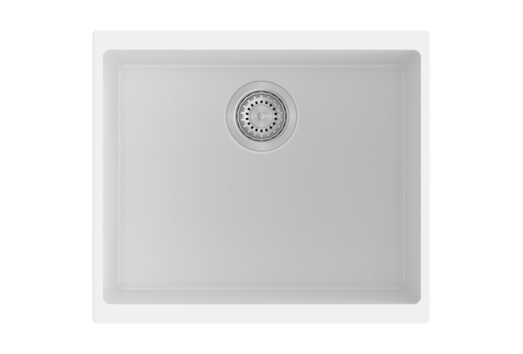 [41395] 530*460*200mm Carysil White Single Bowl Granite Kitchen/Laundry Sink Top/Flush/Under Mount