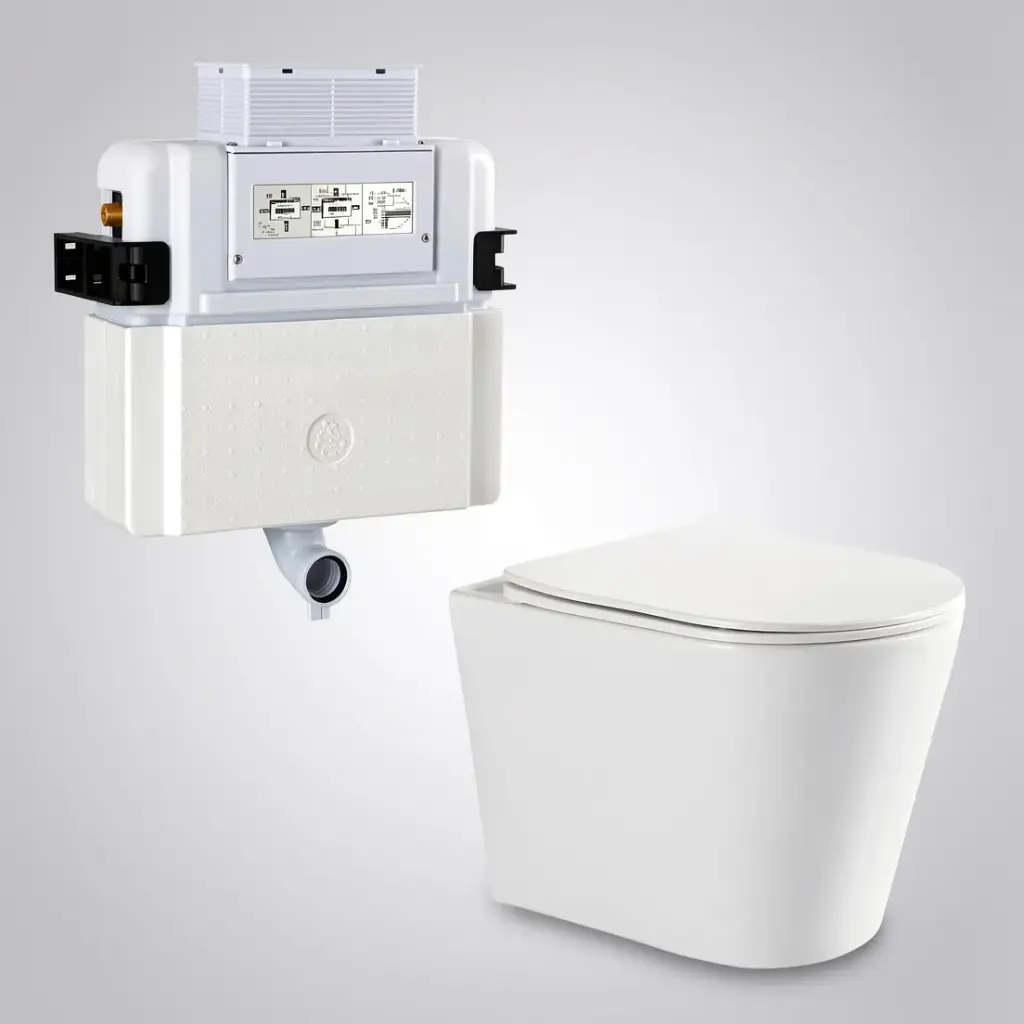 [56211] 545*360*140mm Acadia R&T Lower Counter Toilet Suite Tornado Rimless Wall Faced Floor Pan