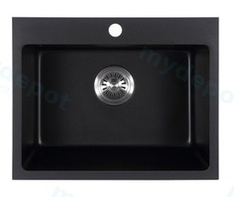 [44625] 550*440*205mm Cora Black Granite Sink