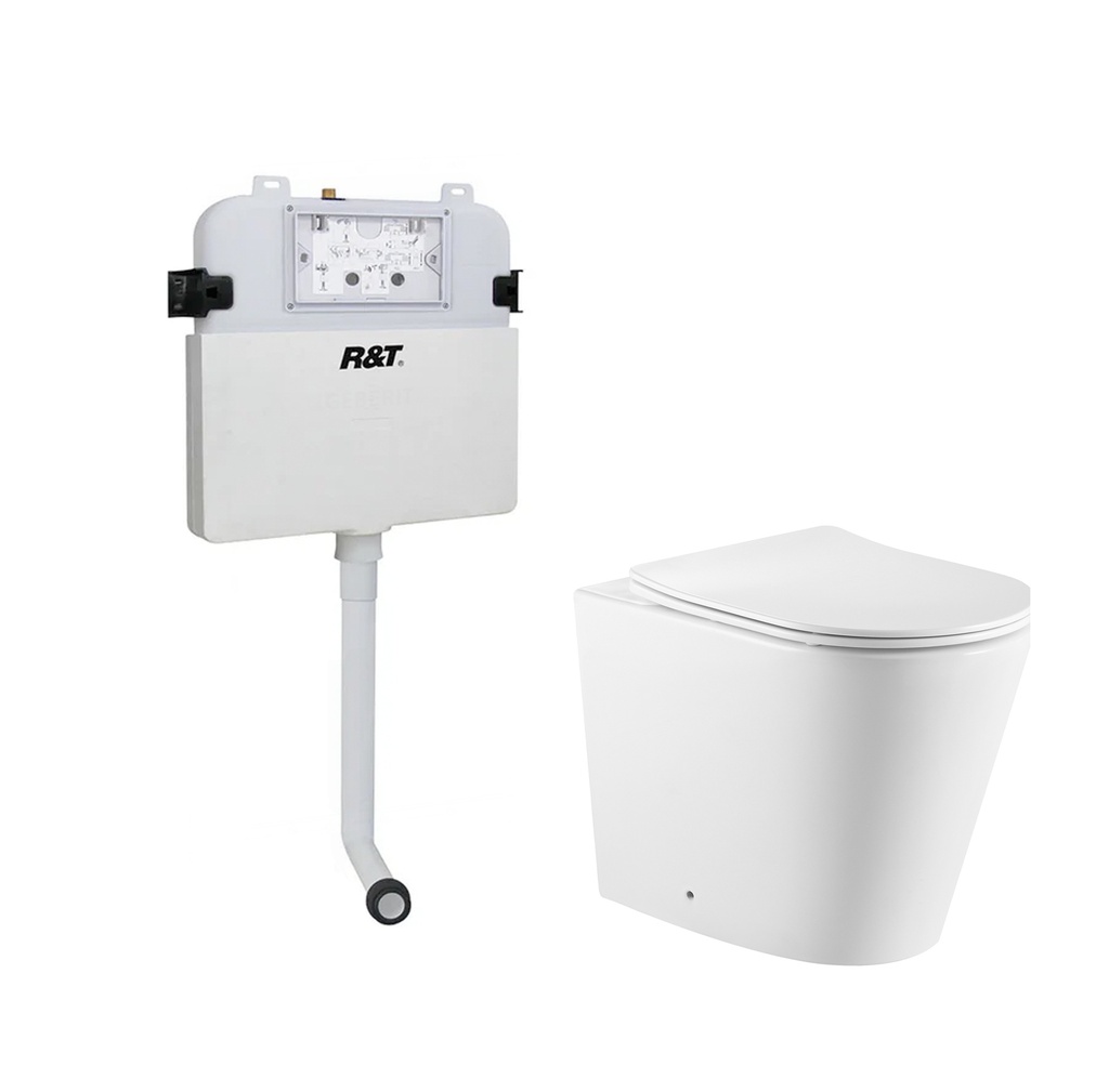 560X365X420mmAgena R&T Inwall Rimless Floor Toilet Suite Pan:Rimless Wall Faced Floor Pan