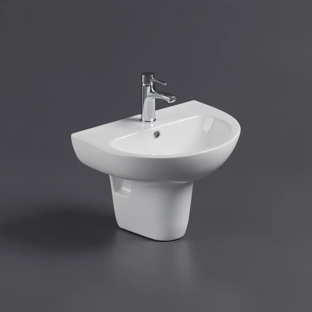 565*445*200mm Gloss White Carrida Fine Ceramic Wall Hung Care Basin Tap Hole Overflow,32mm Waste