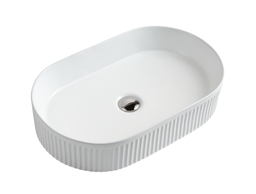 [50020] 580*360*120mm Cora Above Counter Fluted Gloss White Pill Basin (New Arrival)