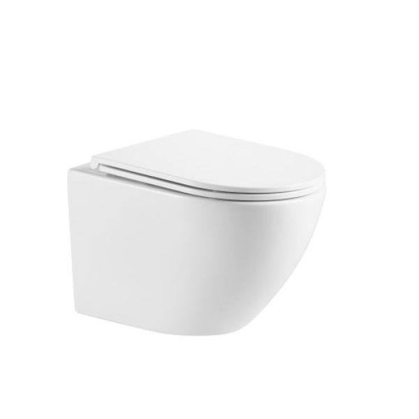 580*365*365mm Wall Hung Pan (Rimless) With Slim Uf Seat Cover