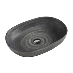 585*400*125mm Oval Tornado Black  Above Counter Basin