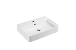 [50035] 590*330*120mm Wall Hung Square Matt White Basin With Mixer Hole