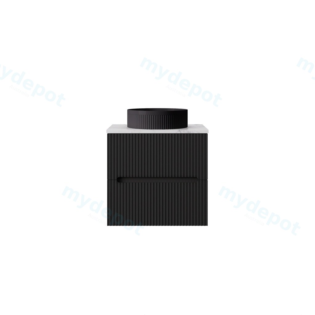 [56814] 590*455*540mm Matte Black Cabarita Morden Wall Hung PVC Cabinet